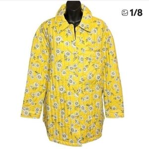 Avec Les Filles Yellow Floral Quilted Jacket